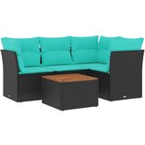  5-dijelni set vrtnih sofa od poliratana s jastucima crni | shoptok.hr