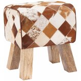  Klupa 40 x 30 x 45 cm Prava koža Smeđi patchwork Slike
