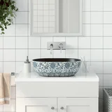 umivaonik crno-plavi ovalni 47 x 33 x 13 cm keramički