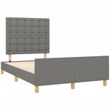  The Living Store Posteljni okvir z vzglavjem temno siv 120x190 cm tkanina - Posteljni Okvir Z Vzglavjem, (21446154) | Shoptok.si