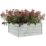  Povišena vrtna gredica 100x100x45 cm pocinčani čelik srebrna | shoptok.hr