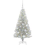 vidaXL Božično drevo med 150 LED z stojalom srebrna 120 cm PET | Shoptok.si