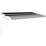 vidaXL Ročno zložljiva tenda z LED lučmi 500x350 cm antracitna | Shoptok.si