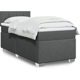 vidaXL Box spring postelja z vzmetnico temno siva 90x200 cm blago Cene