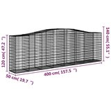 Obokane gabion košare 9 kosov 400x50x120/140cm pocinkano železo, (20758239) | Shoptok.si