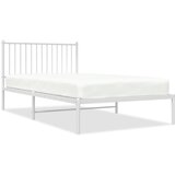 Maison Chic Kovinski Posteljni okvir - Dvoposteljna postelja - Zakonska postelja z vzglavjem bel 107x203 cm, (21692866) | Shoptok.si