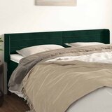  Uzglavlje s ušima tamnozeleno 163x16x78/88 cm baršunasto | shoptok.hr