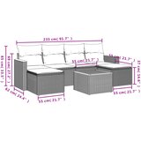  7-dijelni set vrtnih sofa s jastucima bež od poliratana | shoptok.hr