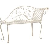  Vrtna ležaljka 128 cm metalna antikna bijela | shoptok.hr