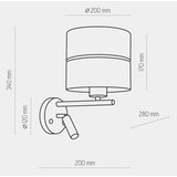  LED zidna lampa HILTON 1xE27/15W/230V + LED/3W/230V mesing/crna | Eponuda.com