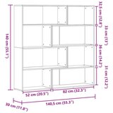 vidaXL Kutni regal za knjige s 4 razine crni 85 x 85 x 140 cm drveni | shoptok.hr