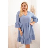 Kesi Włoski Women's Plus Size viscose dress with openwork decoration denim | Shoptok.si
