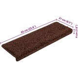  Stopniščne preproge 20 kosov 65x21x4 cm rjave pravokotne robove | Shoptok.si