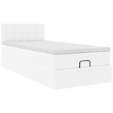 vidaXL Otomanski posteljni okvir z vzmetnico bel 90x200 cm um. usnje | Shoptok.si