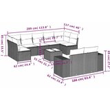  10-dijelni set vrtnih sofa s jastucima crni od poliratana Crna 83 x 62 x 69 cm | shoptok.hr