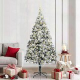 vidaXL Umjetno božićno drvce s 300 LED svjetlima Zelena 210 x 135 cm | shoptok.hr