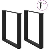  Noge za blagovaonski stol U-oblik 2 kom Crne 80 x (72-73) cm Čelik | Eponuda.ba