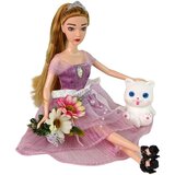  Lutka za igru Emily sa bijelom mačkom i rozom haljinom - 30 cm | shoptok.hr