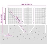 vidaXL Varjena žična ograja z 7 stebrički Siva 0,8x10 m Jeklo | Shoptok.si