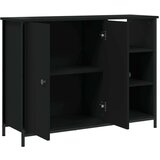 vidaXL Komoda črna 100x33x75 cm inženirski les | Shoptok.si