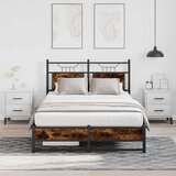 Maison Chic posteljni okvir - dvoposteljna postelja - zakonska postelja brez vzmetnice hrast 120x200 cm inženirski les-J11925, (21769710) | Shoptok.si