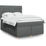 vidaXL Krevet s oprugama i madracem tamnosivi 140x190 cm od tkanine | shoptok.hr