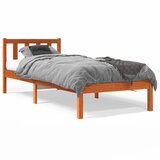 vidaXL Posteljni okvir voščeno rjav 100x200 cm trdna borovina Cene