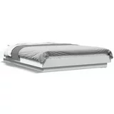  Okvir za krevet s LED svjetlima bijeli 120 x 200 cm drveni