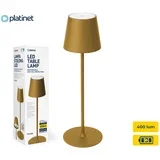 LED prigušiva spoljašnja stona lampa LED/4W/4000 mAh 3000/4000/5500K IP44 zlatna