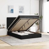 vidaXL Otomanska postelja z vzmetnico črn 140x200 cm blago, (22011615) | Shoptok.si