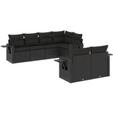 Maison Chic Seti vrtnega pohištva - Vrtna garnitura - Vrtni pohištvo set 7-delna z blazinami črn poli ratan, (21802319) | Shoptok.si