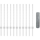  Stupovi ograde 11 kom U-kanal 80 cm Galvanizirani čelik Šesterokutna ograda 0.8x25 m Galvanizirani čelik | shoptok.hr