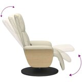  Masažni naslanjač z naslonom za noge krem umetno usnj | Shoptok.si