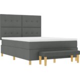  Vzmetna postelja z vzmetnico in klopjo temno siva 160x200 cm tkanina, (22083231) | Shoptok.si