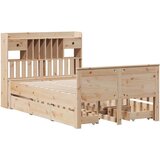 vidaXL Krevet s regalom za knjige bez madraca 135x190 cm od borovine | shoptok.hr