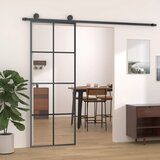 Furnova Drsna vrata črna 76x205 cm ESG steklo in aluminij, (21945037) Cene