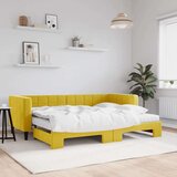 vidaXL Izvlečna dnevna postelja z vzmetnicami rumena 80x200 | Shoptok.si