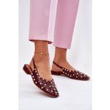 Boto Embellished Ballet Flats On Flat Heel Burgundy Nilarisela | Shoptok.si