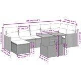  8-dijelni set vrtnih sofa od poliratana s jastucima sivi | shoptok.hr