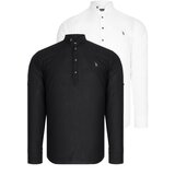 Dewberry DOUBLE SET G783 JUDGE COLLAR SHIRT-WHITE-BLACK | shoptok.hr