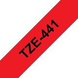 Brother Tze-441 združljiv laminirani trak - 18 mm X 8 metrov črno/rdeč, (21405693) | Shoptok.si