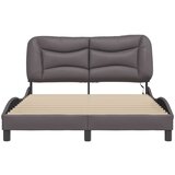  Okvir kreveta s LED svjetlima sivi 140 x 190 cm od umjetne kože | shoptok.hr