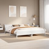 Maison Chic Posteljni okvir - Dvoposteljna postelja - Zakonska postelja brez vzmetnice bel 180x200 cm trdna borovina-J3654, (21759149) | Shoptok.si