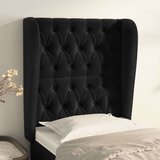  Uzglavlje s ušima crno 83 x 23 x 118/128 cm baršunasto Cijene