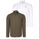 Dewberry DUAL SET G725 MENS SHIRT-WHITE-GREEN Cijene