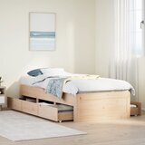 Maison Chic Posteljni okvir - Enojna postelja - Postelja za odrasle brez vzmetnice s predali 75x190 cm borovina-J12368, (21763112) | Shoptok.si