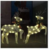 Den Božični severni jeleni 2 kosa zlati 40 LED akril