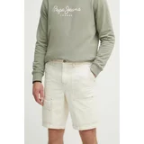 PepeJeans Jeans kratke hlače RELAXED SHORT UTILITY COLOUR moške, bež barva, PM801121