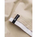 Ombre Men's casual cotton t-shirt with hood - beige | Shoptok.si