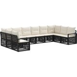  Sjedeća garnitura za vrt 10 kom. Crna poliratan 61 x 62 x 70 cm | shoptok.hr